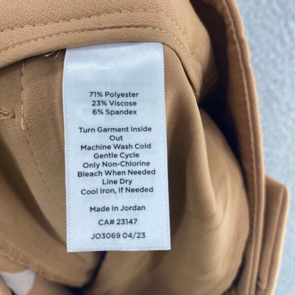 Talbots Pants Womens 4 Brown Stretch Pleated Tapered Leg Pockets Office Career - Picture 6 of 11